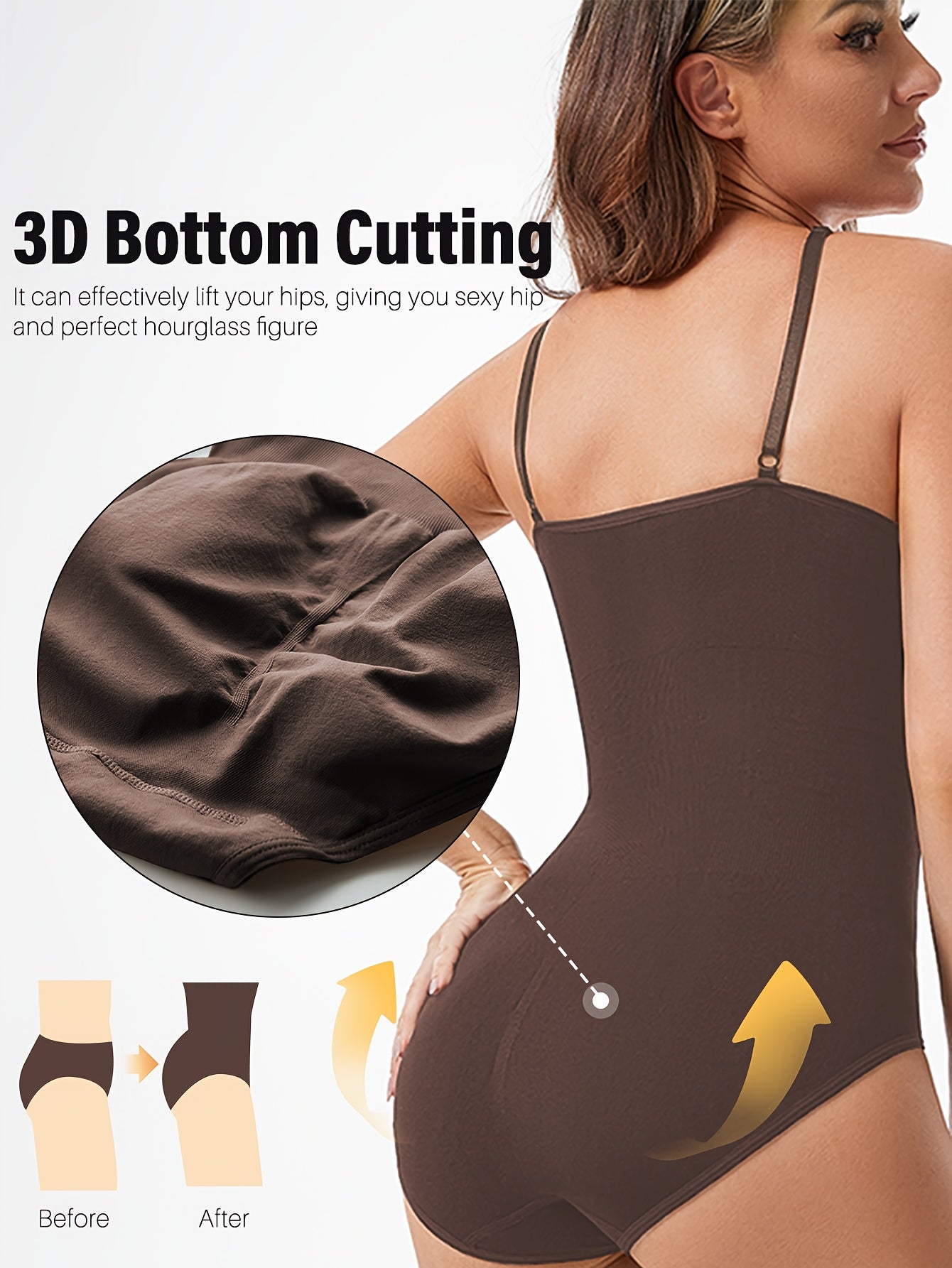 For Curvy Ladies 3 PCS SET  XL-3XL UK ( 18-24) Plus Size Seamless Triangle Bodysuit Shaping Underwear with Adjustable Straps, Tummy Control, Butt Lifting Effect, and Front Snap Closure