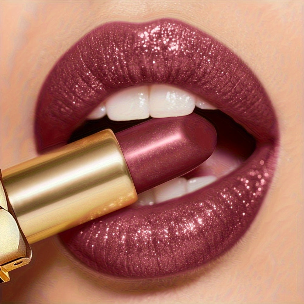NEW 6Ps Mermaid Sparkle Velvet Lipstick - Shimmering Pearl Effect, Durable Shine & Glitter in Orange/Pink/Red - Ideal Gift Women Cosmetic Accessories