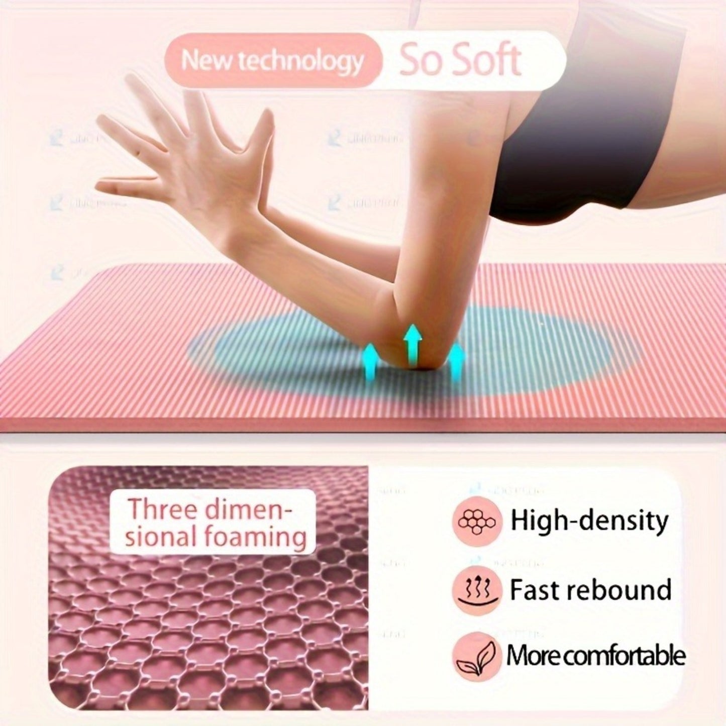 2 PCS with Rope Set 8mm Ultra-Elastic Yoga Mat | 72.8-inch Large Size, High-Density Soundproofing, Professional Sports Mat + Rope Set Upgrade, Purple, Pink, TPE Material