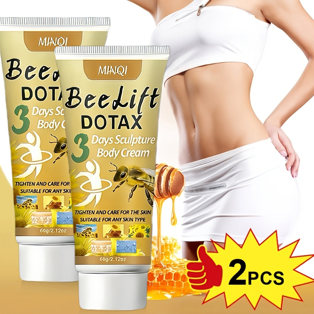 2 PCS Set Bee Venom Body Cream - Enriched with Bee Venom, Collagen, and Hyaluronic Acid, It Firms and Nourishes the Skin. Light Beige Shade, Suitable for All Light Beige Skin Types. Bee Venom Cream, Bee Venom Light Beige Crea