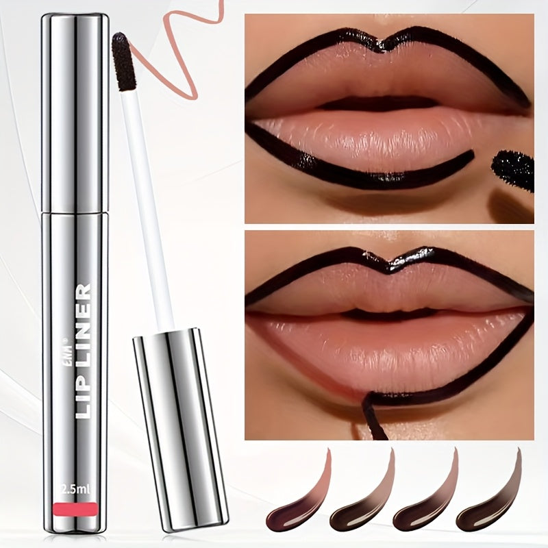 4pcs Set Christmas Gift - Matte -Off Lip Liner, Long-Lasting Waterproof, 4 Shades, Rich Color, Moisturizing & Nourishing, Easy to Apply & Remove, Suitable for All Light Beige Tones, Easy Lip Liner Stickers, Ideal Holiday Gift