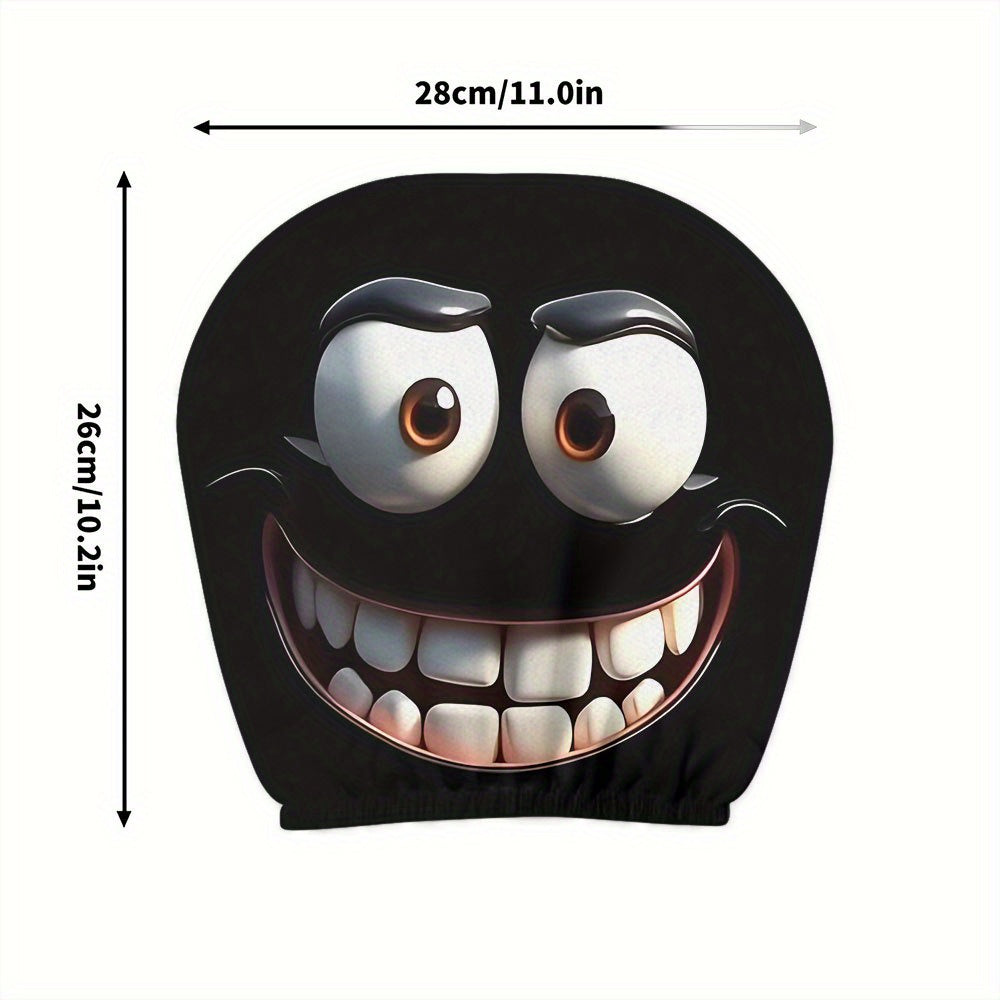 2pcs of Wars Sith Warrior Face Printed Car Headrest Covers, Cool And Personalized Protectors, Universally Fitting, Suitable for Long-Distance Driving And Business Travel Scenarios, an Ideal Surprise Gift for Boyfriends And Be