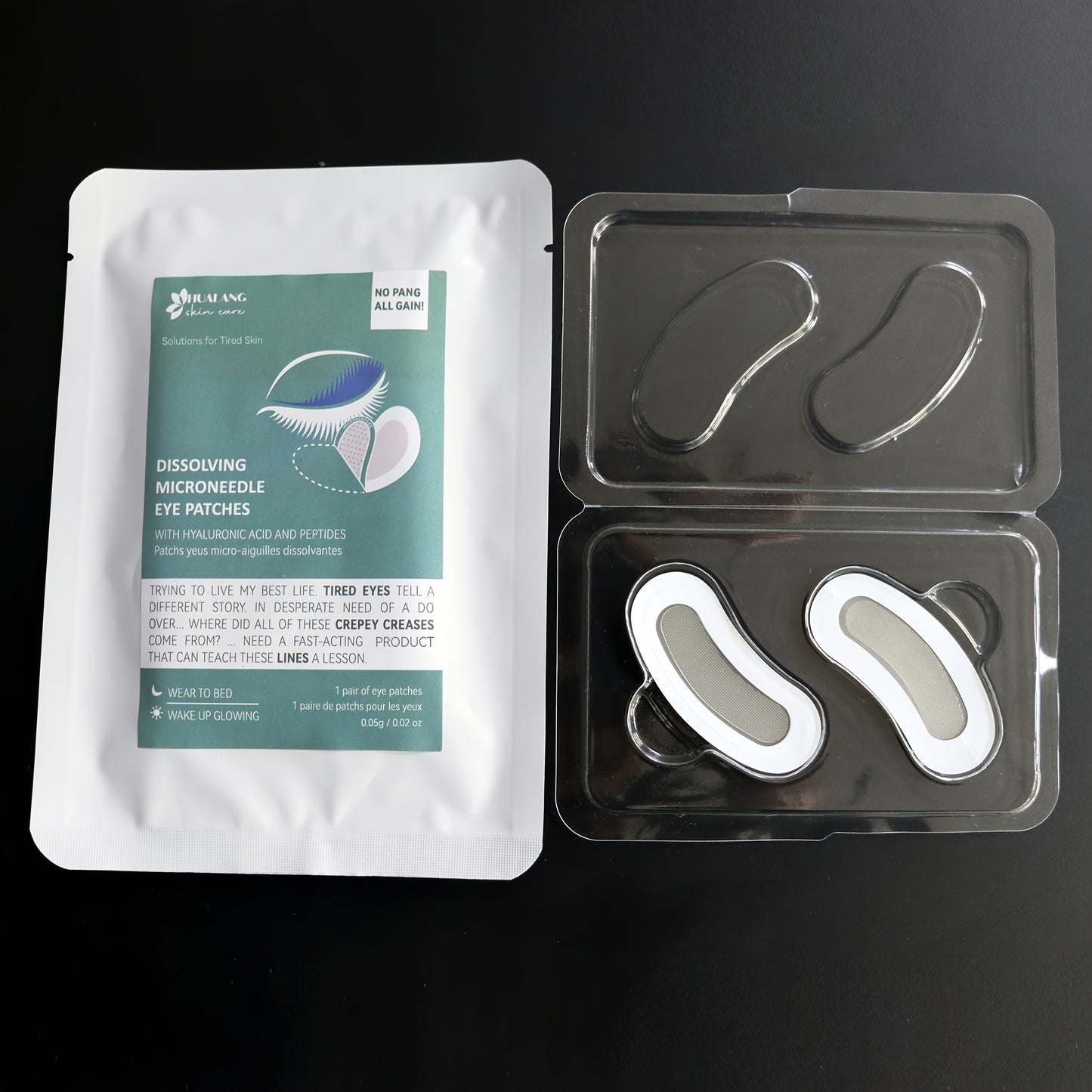 Hyaluronic Acid Soluble Dissolving 0.28mm Microneedle Under Eye Patches