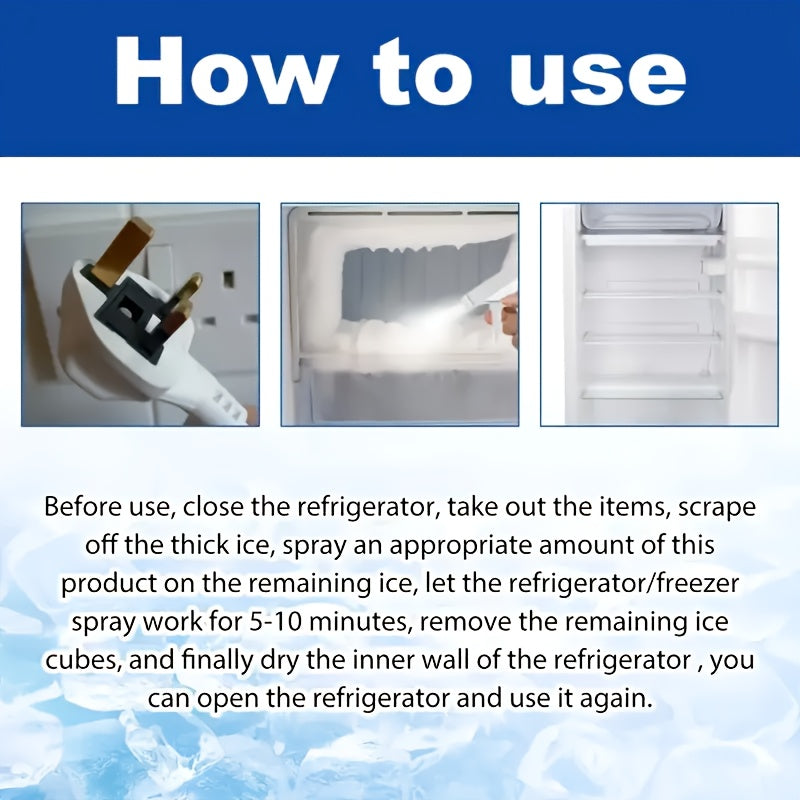 200ml + Shovel Large Capacity Quick Melt Ice Remover for Refrigerators, Defrosting Freezers  - 5-6 Minute Fast Ice Removal with No Residue, Ideal for Home and Cars Use