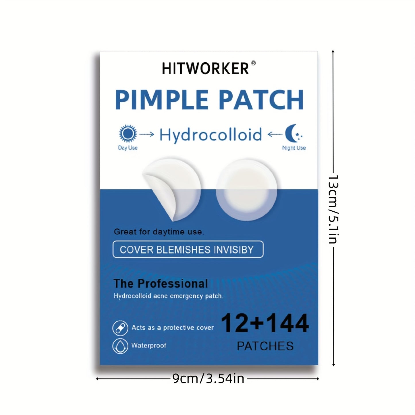 156 PCS Set of Day and Night Hydrocolloid Patches - Mild and Non-irritating, Cover and Blemishes - Essential for Facial Skin Care, Dust-free Paper Plastic Bag Sealed Packaging, Skin Care, Suitable for All Skin Types