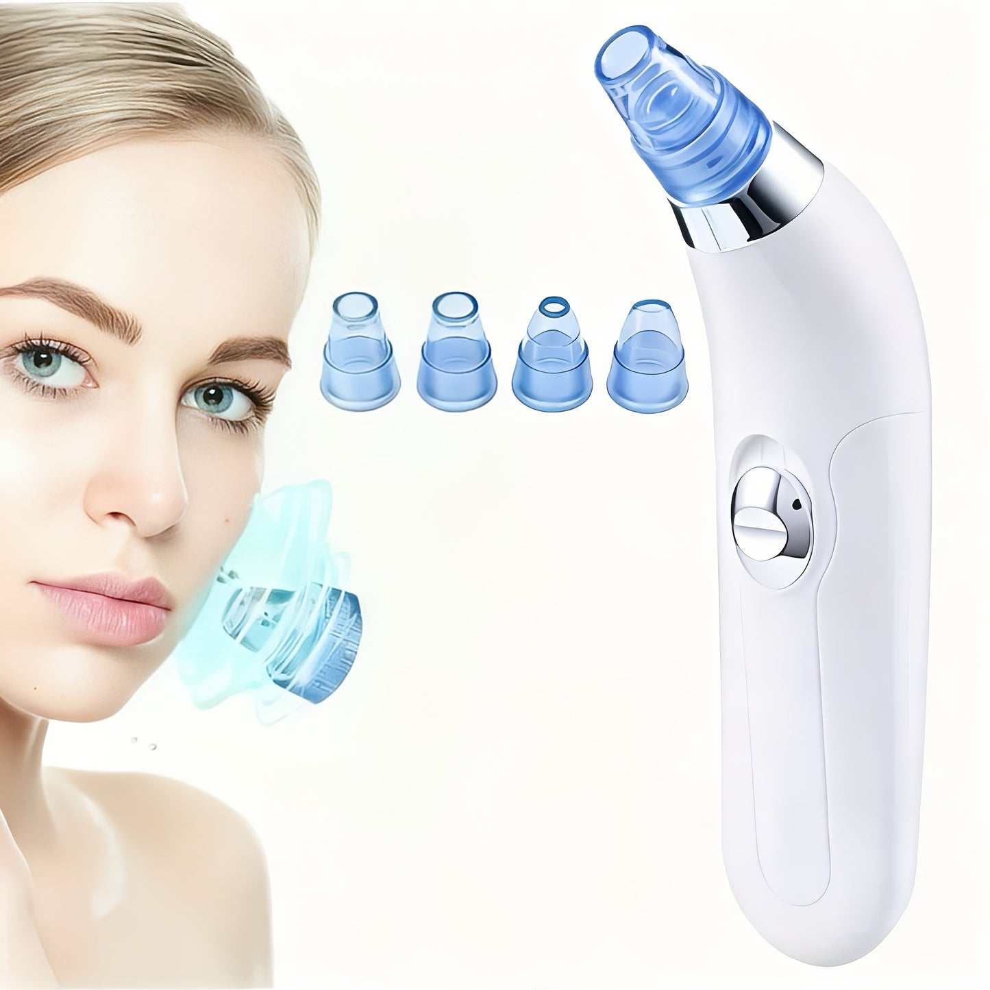 4-in-1 Set Electronic Multifunctional Portable Electric Exfoliator, Facial Pore Acne Cleansing Device for Gentle and Safe Exfoliation and Oil Removal, Gift for Friends, Men and Women