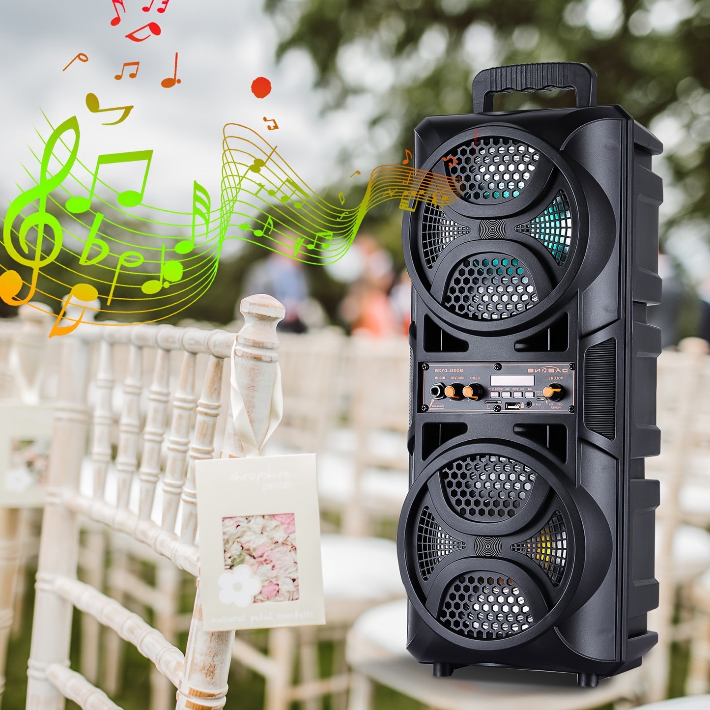 3000W Dual 16.51cm Portable Wireless PA Wireless Speaker  With Subwoofer, Loud Sound Powerful, Speaker Sound System, Karaoke Speaker System With Microphone, Remote Control, MP3/USB/SD, LED Battery Indicator Lights, High