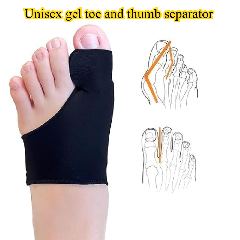 2 PCS Set A Pair of Adjustable Elastic Toe Separators, Unisex Gel Toe And Thumb Separators with Gel Pads - Designed for Foot Comfort - Suitable for Nighttime Use, Hiking, Camping Gym