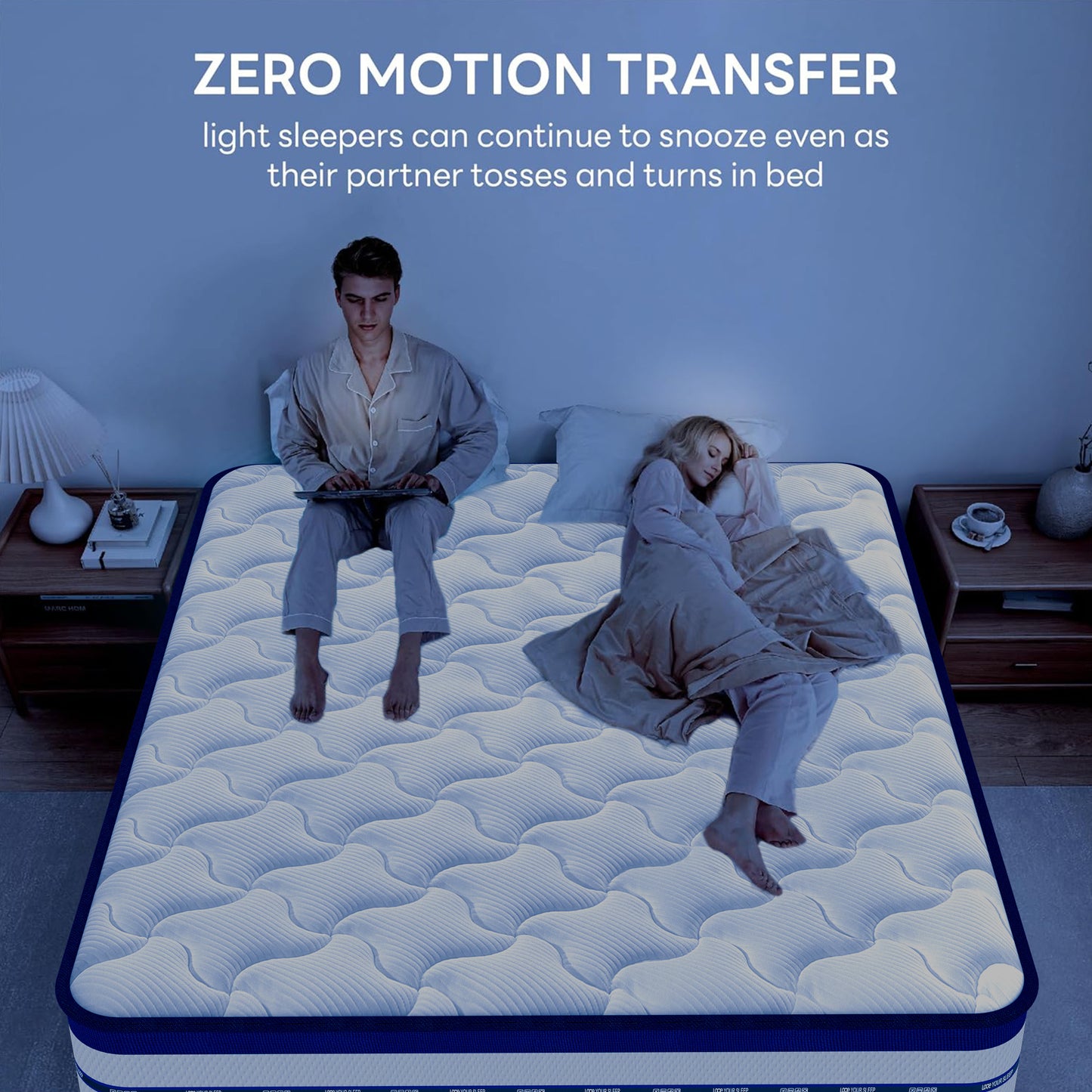 Double Mattress (135x190x28cm) 2000+ Pocket Springs & Gel Memory Foam 7-Zone Ortho Support Motion Isolation 3D Cool Cover Reinforced Reduction Medium Firm 31cm Vacuum Roll 200-night trial