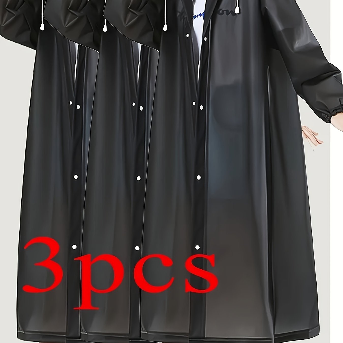 3 PCS Set Heavy-Duty EVA Full Body Raincoats - High Quality Hooded Long Sleeve Rain Gear with Adjustable Drawstring Hood & Button Front - Lightweight High Quality Outerwear for Cycling, Hiking, Travel - Women's & Unisex Adult