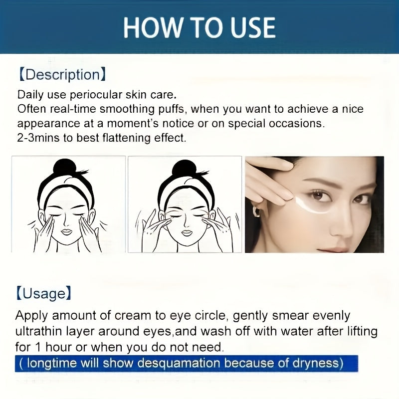 Instant Firming Botax Eye Cream, Moisturizing, Firming, Smoothing, and Enhancing Radiance, with Hyaluronic Acid, Collagen, Retinol, and Caffeine, Making the Skin Around the Eyes Look Younger, 60g/2.12oz