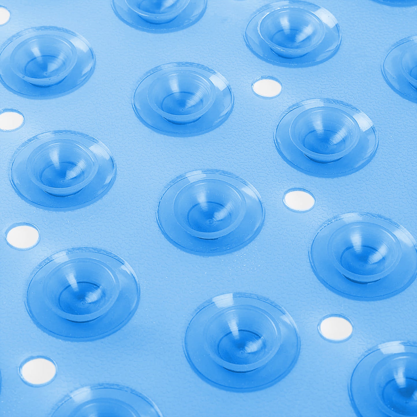 Large Shower Mat – Light Blue/Crystal/White Color Non-Slip, Strong Suction Cups & Drain Holes, Quick-Dry, Machine Washable, Durable & Comfortable for Bathtub and Bathroom Floor Use