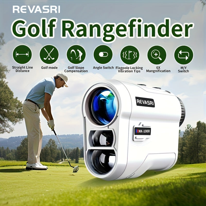 Golf Rangefinder with Slope And Pin Lock Vibration, External Slope Switch for Golf Tournament Legal, Rangefinders with Rechargeable Battery 914.4meter Laser Range Finder