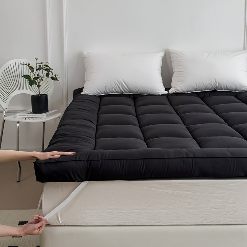 NEW White/Black/Blue/Gray Color Home Hotel Quality Mattress Topper 10cm / 4 inch Thick Filling with Elasticated Straps in Single, Small Double (4Ft), Double, King, Super King Size Bedding Supplies