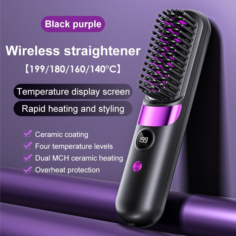 NEW Portable And Wireless Straightener, Quick, Constant Temperature Anti-Scald Design, Smart LED Digital Display, USB Charging, Exquisite And Lightweight, Suitable for Home Travel, an Ideal Gift for Women, Professional Stylin