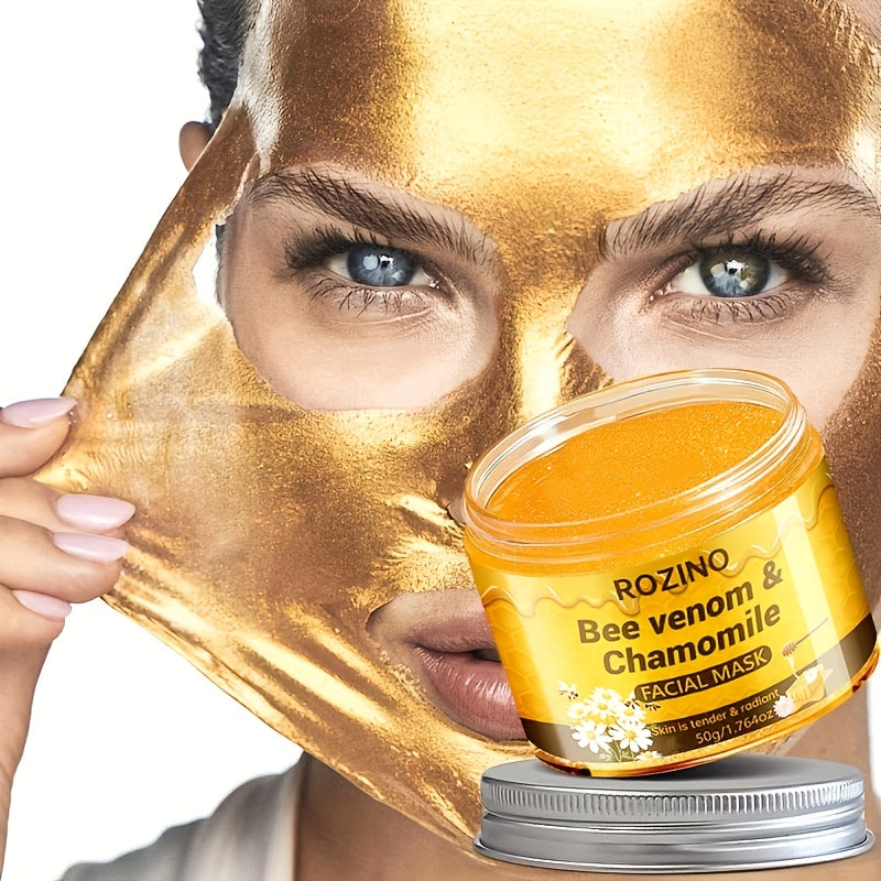 BEE Venom Chamomile Only Need to Apply Once instant Reduction Resist crease, Bee Venom Firming and Facial Mask, Moment Face Crease Lines Dilute All Skin crease Lines, Improve Aging Signs and Darkness Loose Skin, Suitable for