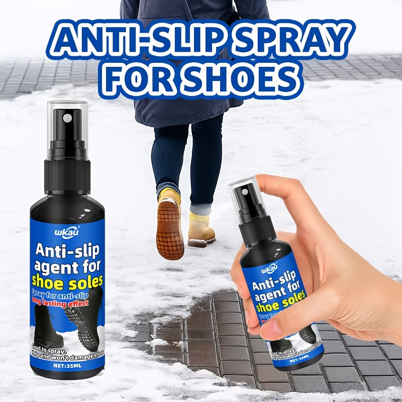 NEW Portable Anti-Slip Shoe Spray - Transparent Grip Enhancer for Rain, & Ice - Easy-to-Apply Stability Spray for Sneakers,, Footwear - Carry- Formula for Wet/Snowy Days & Winter Sports Accessories