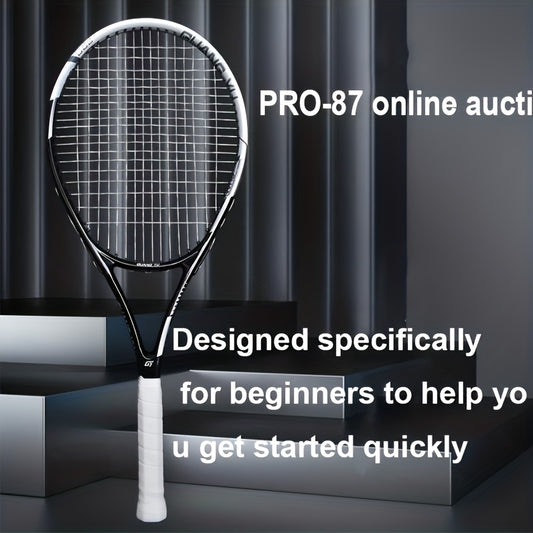 NEW Arrivals 3PCS Set 3 Colors PRO 87 Carbon Fiber Tennis Racket + Bag + Free Ball - High-Elasticity Lightweight Adult & Youth Beginner/Advanced Racquet, Balanced Weight Design for Fast Swing Speed, Ideal for Training, Tourna