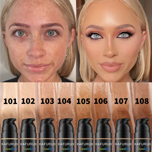 Full Coverage Liquid Foundation & Concealer - Strong Covering Power, Light Texture Formula Suitable for All Skin Types (Dry, Oily, Combination,), Light to Medium Shades for Flawless Skin Evenness - Women'