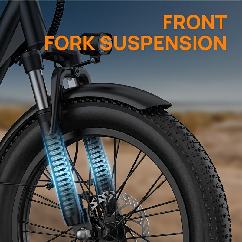 E20 Pro All-Season Electric Bike - 50.8cm Tires for Snow/Sand/Urban | 48V 13Ah Extended Range Battery | 250W High-Efficiency Motor | Colorful LCD Display | Adventure-Ready Design | High-strength Frame