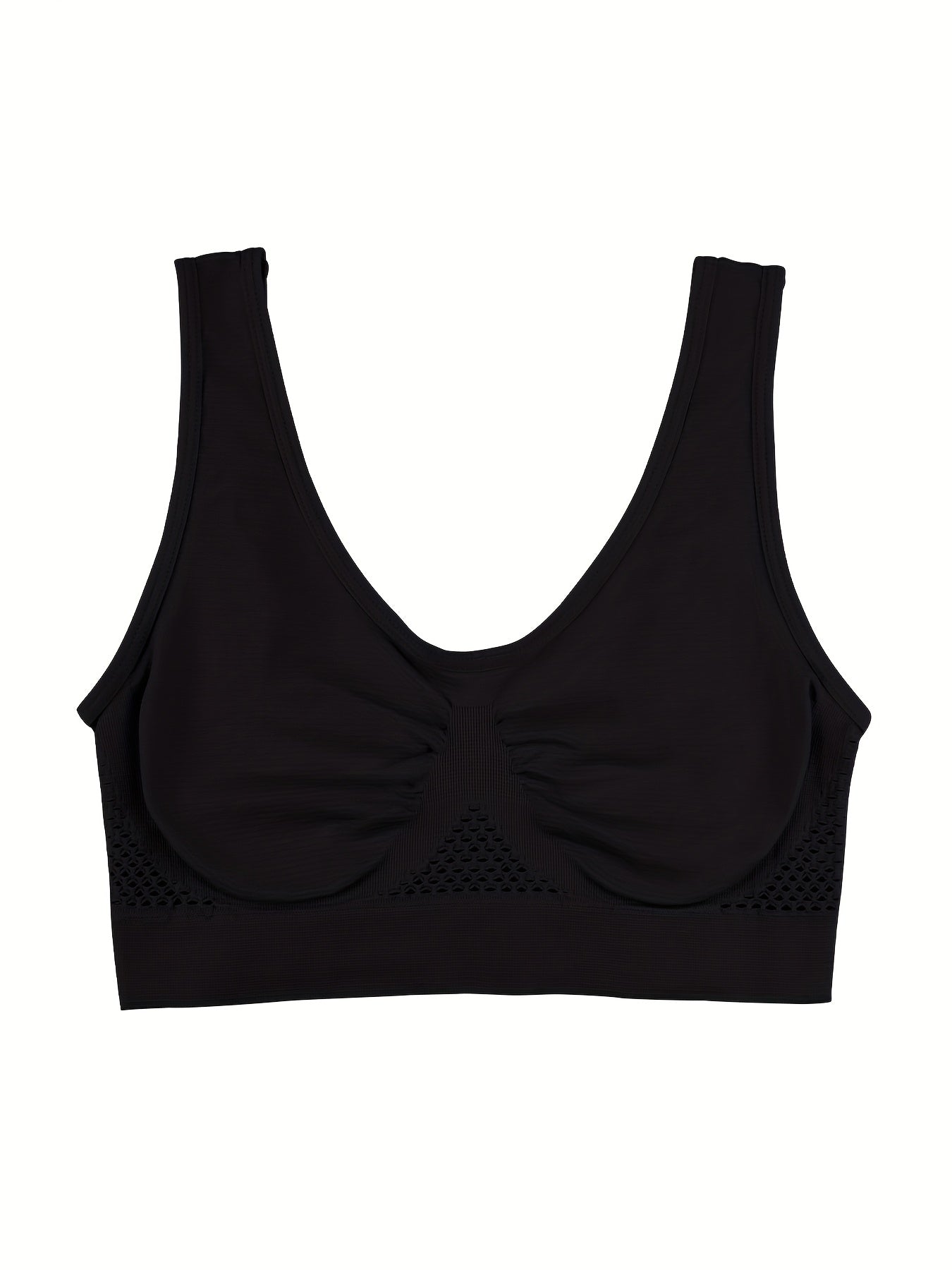 3 PCS Set S-2XL Plus Size Seamless Women's Sports Bras, Yoga Gym Bra Single-Layer Thin Hollow-Out Running Fitness Tank Tops, Push-Up Backless Design, Non-Padded Sports Bras
