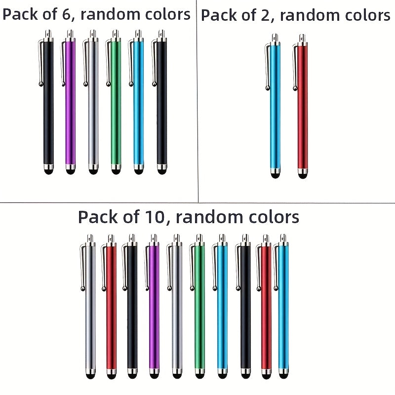 NEW Arrivals 6 Pack Set of Universal Stylus Pens: Compatible with iPad, iPhone, and Samsung Touch Screens Computer Accessories Tools Sets For Home and Office Supplies