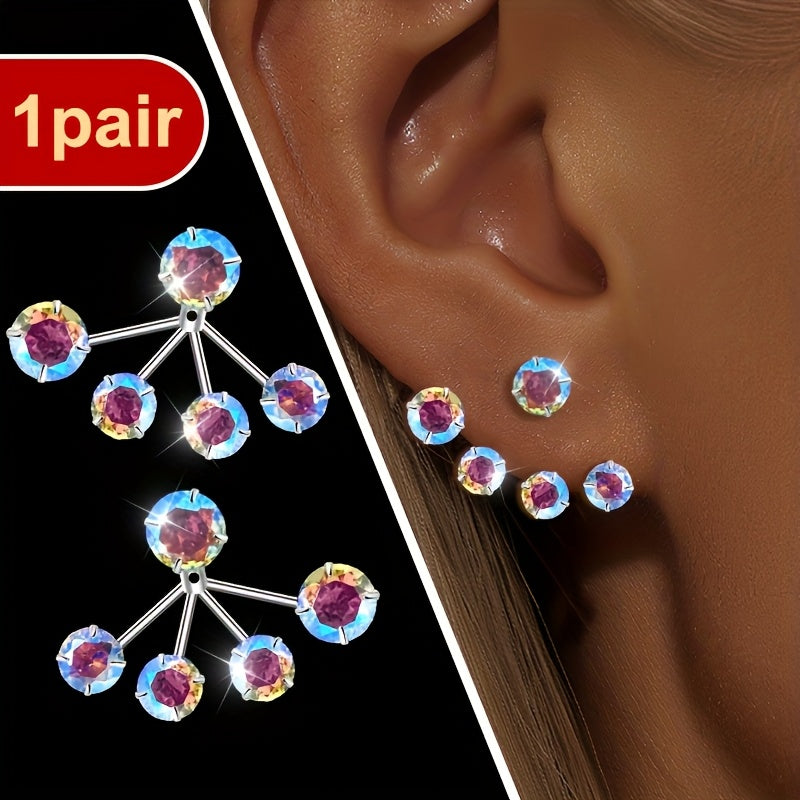 NEW Women's Fashion Illusion Synthetic Zirconia Earrings, Flower Bracket Earrings Unique Design, Cute and Delicate Hypoallergenic, Surprise Gift for Friends, Party Everyday Various Events Jewelry