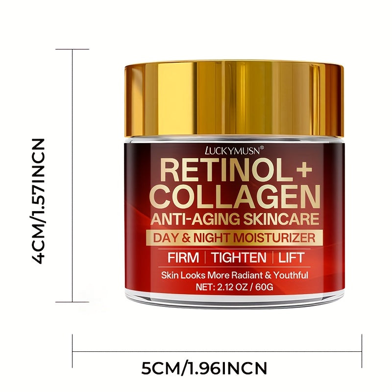 Retinol Collagen Cream That Hydrates, Tightens, And Lifts Drooping Skin, Enhances Elasticity, Balances Skin Tone, Includes Hyaluronic Acid, Vitamin C, And Peptides, Giving The Skin a Youthful And Radiant Appearance, Appropria