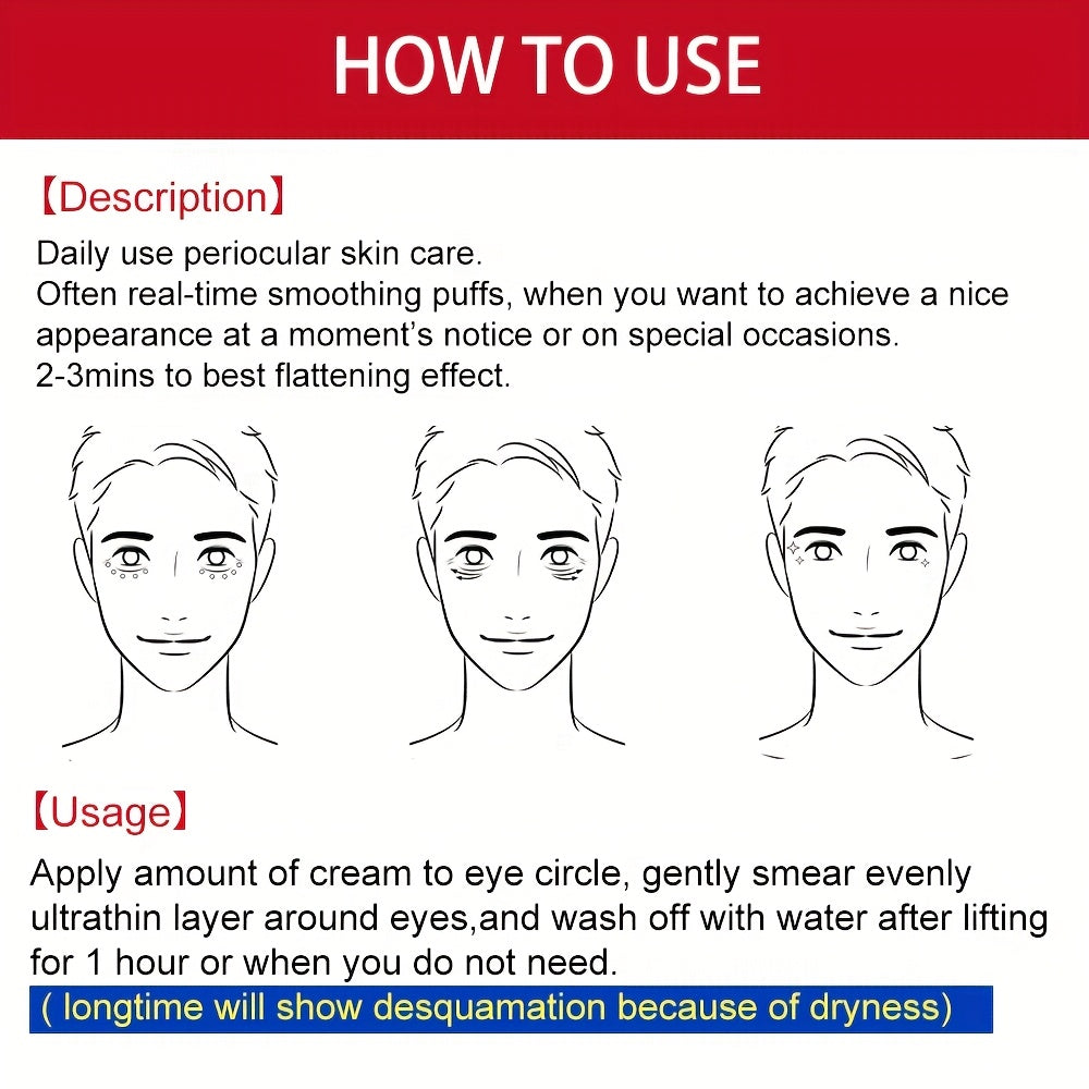 Instant Lifting & Firming Eye Cream with Bee Venom Collagen - for dark Circle, Puffiness, Wrinkles, for All Light Beige Types (Sensitive, Dry, Oily, Combination) Natural Ingredient, Easy Application, Skincare Routine, Christm