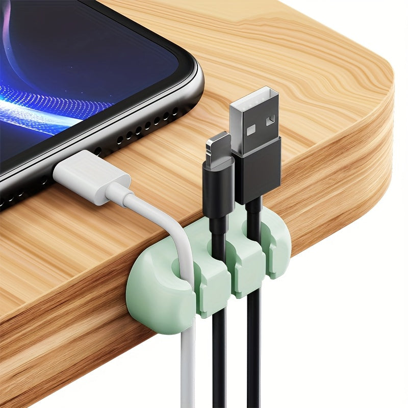 4 Colors Super Strong Self-Adhesive Silicone Cable Organizers with 7, 5, And 3 Slots for Managing Cables, Featuring Cable Holders And Storage Boxes to Keep Your Wires Neat And Tidy!