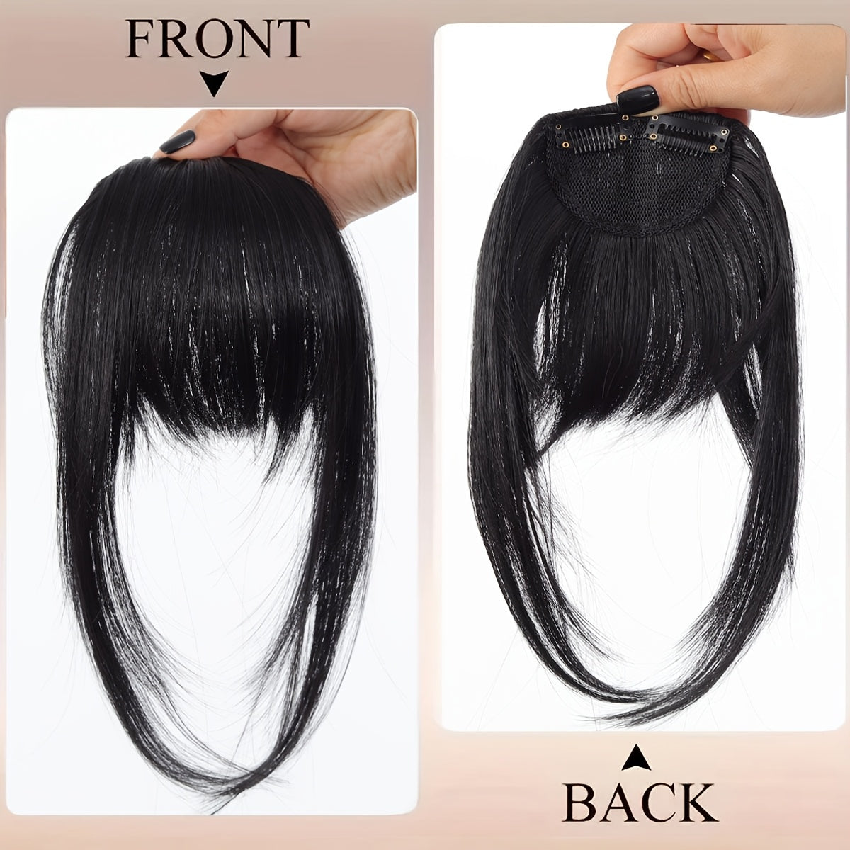 Wig with French Layered Bangs, Designed for Women, Featuring a, Perfect for Everyday Use, Easy to Put On, Seamless Hair Extensions, Versatile Hair Additions, French Fringe, Wig for a Look