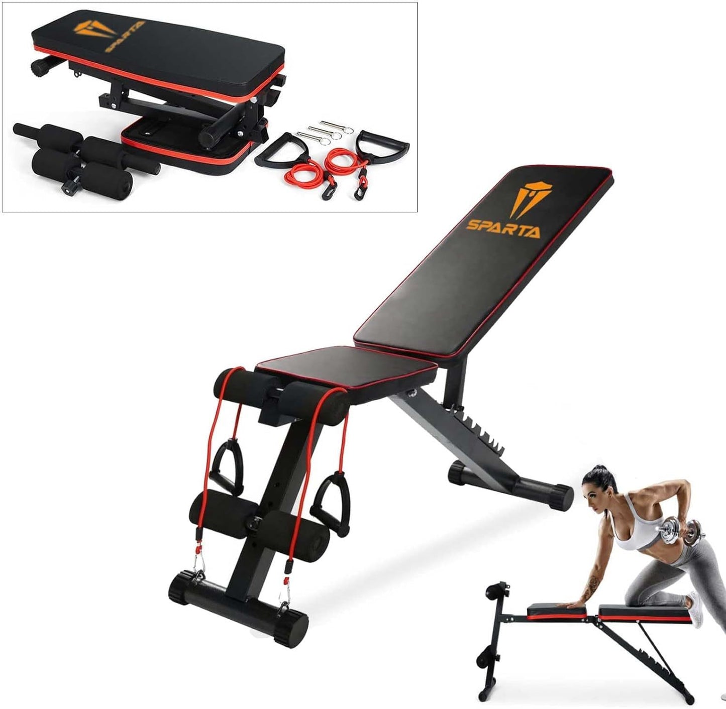 NEW Arrivals Adjustable Weight Bench Press – 7 Levels Backless Home Gym Bench for Incline, Decline, and Flat Workouts, Sit-Up & Ab Bench for Full Body Training, Strength Workouts, and Weightlifting