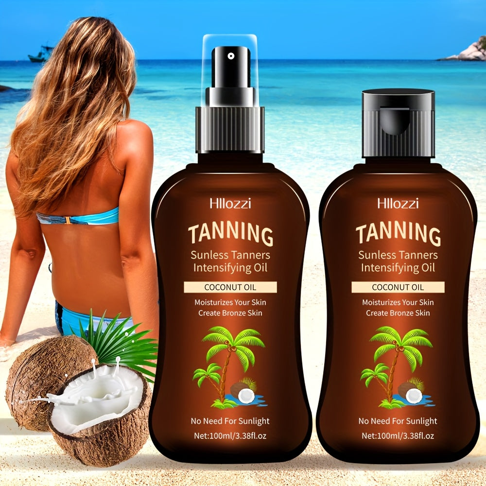 100Ml /3.38Fl.Oz Coconut Tanning Oil for a Waterproof And Long-Lasting Tan, Suitable for Indoor Use, with Moisturizing And Hydrating Properties. Comes in a Spray Bottle And Flip-Top for Easy And Convenient Carrying, Free from