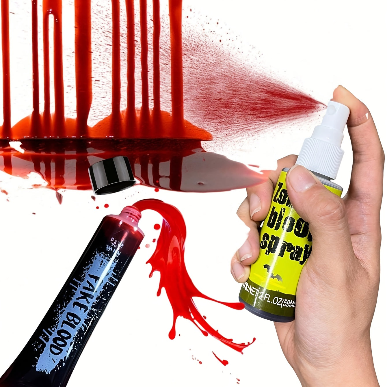 Halloween, April Fool's Day, Realistic Spray, Fake Blood Plasma, Film Props, Artificial Simulated Blood, Makeup Decorations for Horror, Prank Scare Props (Different Batches May Have Variations in Packaging)