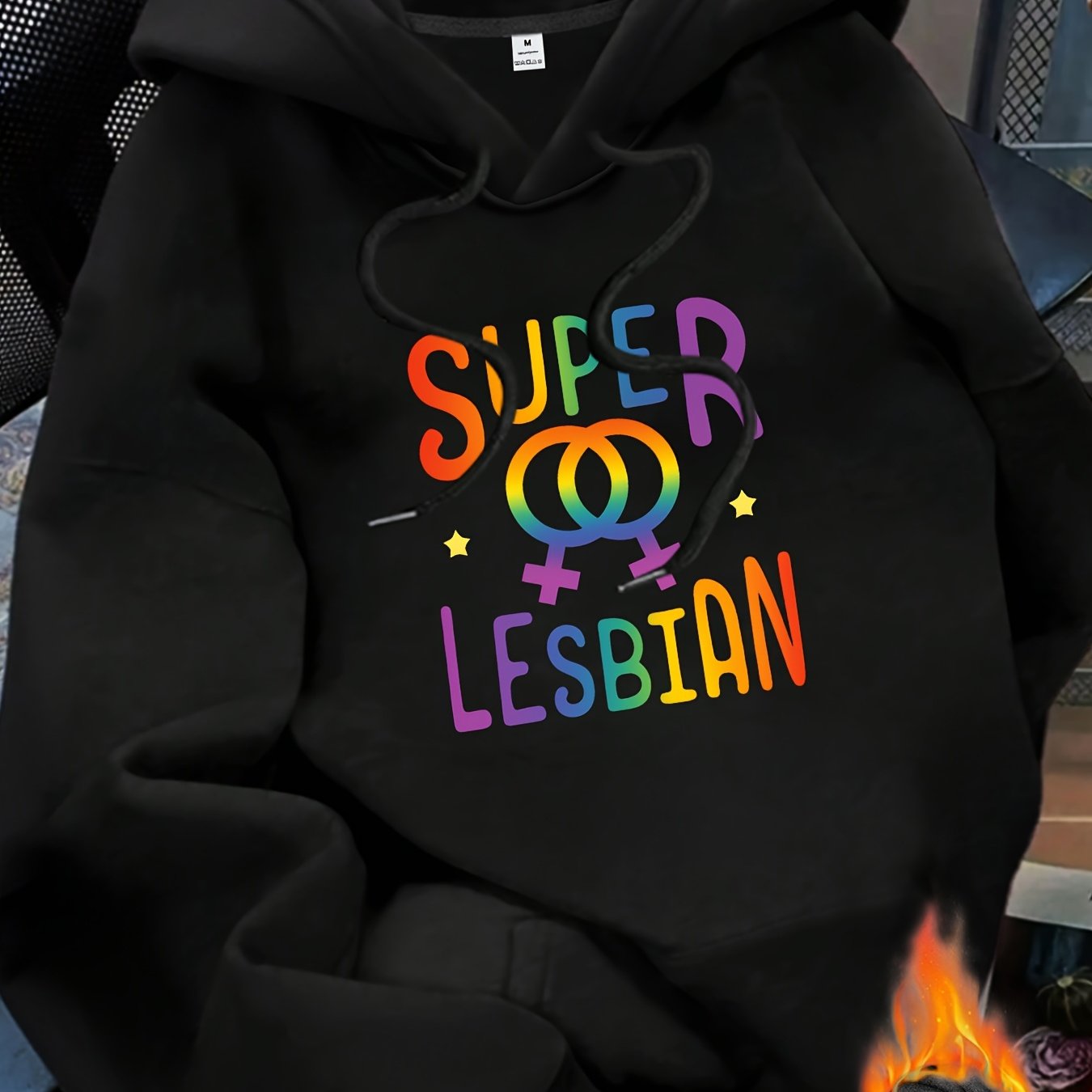 NEW Arrivals Hoodie Super Lesbian Rainbow Pride Graphic Women's Hooded Sweatshirt, Ladies Sweatshirt Loose Fashion Long Sleeve