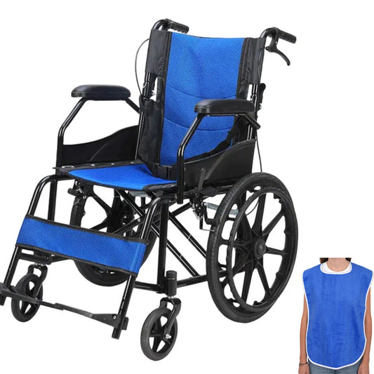 Self Propelled Wheelchair Half Folding Back, Seatbelt for Safety, Fully Foldable for Transport with Strong Steel Frame Mobility Aid Accessories Health Care Supplies