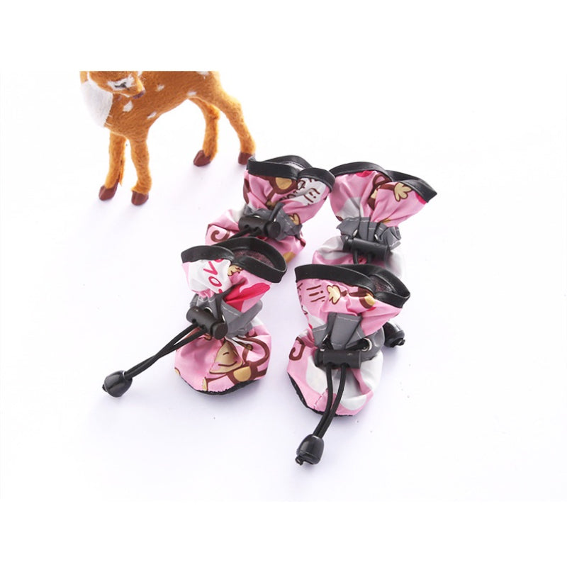 4 PCS Set-XS-3XL Size Water Resistant Rain Snow Protection Dog Shoes For Small Dogs - Protect Your Pet's Paws And Keep Them Dry Pets Apparel Sets Clothing Accessories