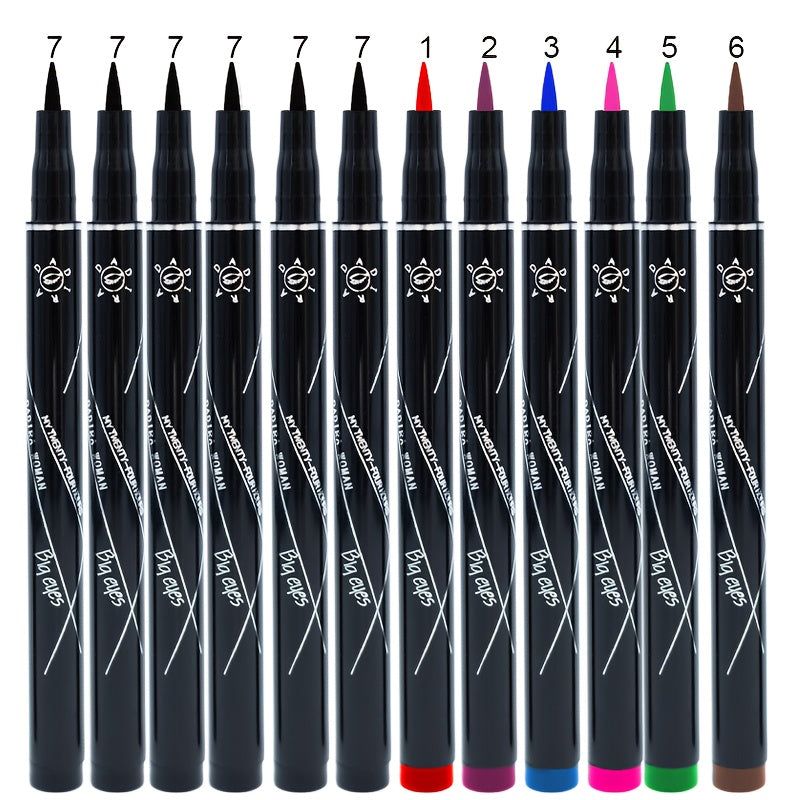 12pcs Set Liquid Eyeliner Pens - Long-Lasting, Waterproof, Smudge-Resistant, Multi-Color Options (Green, Purple, Pink, Orange, Yellow, Red, Brown, ) - Easy Application For Everyday & Special Occasions, Eyeliner For Eyebrows,