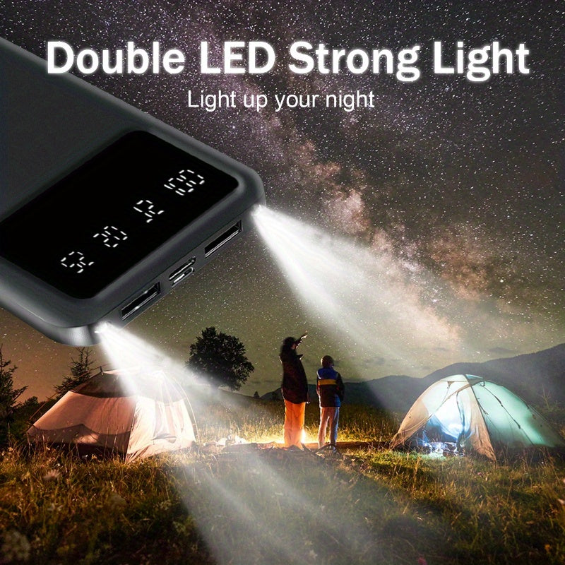 High-Capacity Portable Power Bank with 10000/20000Mah, Ideal for Charging Android Devices And Mobile Phones, Featuring an LED Display, Dual Output Ports, And Available in Various Colors