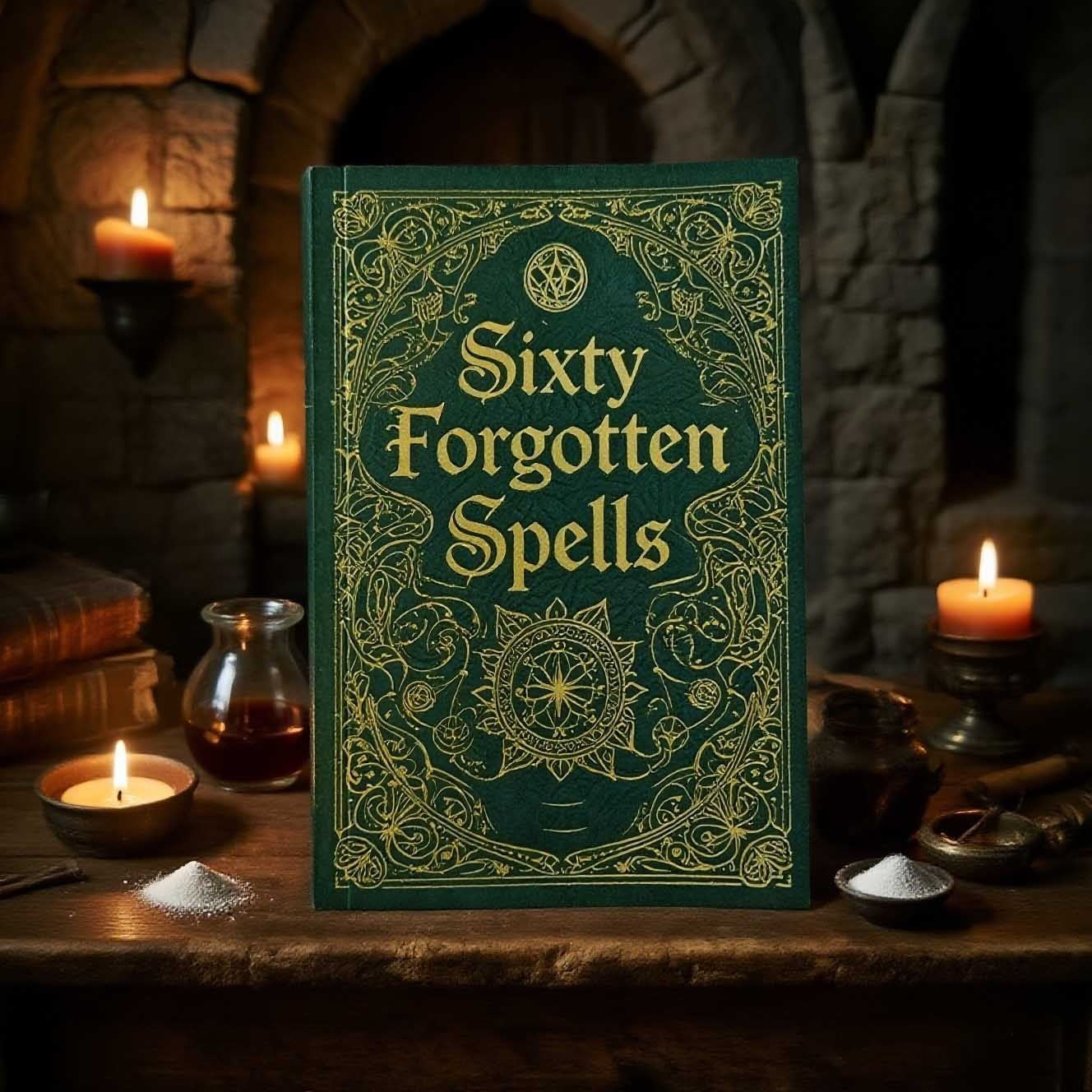 NEW 60 Pages Forgotten Spells Clipbook, Paper Album for Party Games and Activities, Witch Spell Book, Magical Prop, Novelty Magic Toy, Tabletop Games, Olive Green, Rectangle Shape