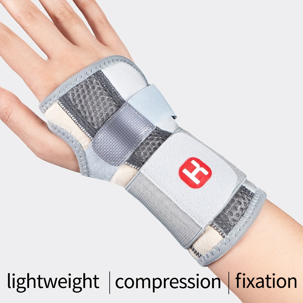 Adjustable Strap Wrist Brace Double Support Bars with Compression, Wrist Stabilizer for Joint Support Pain Relief Perfect for Gym Cycling Running Sport Activities Accessories Health Care Supplies