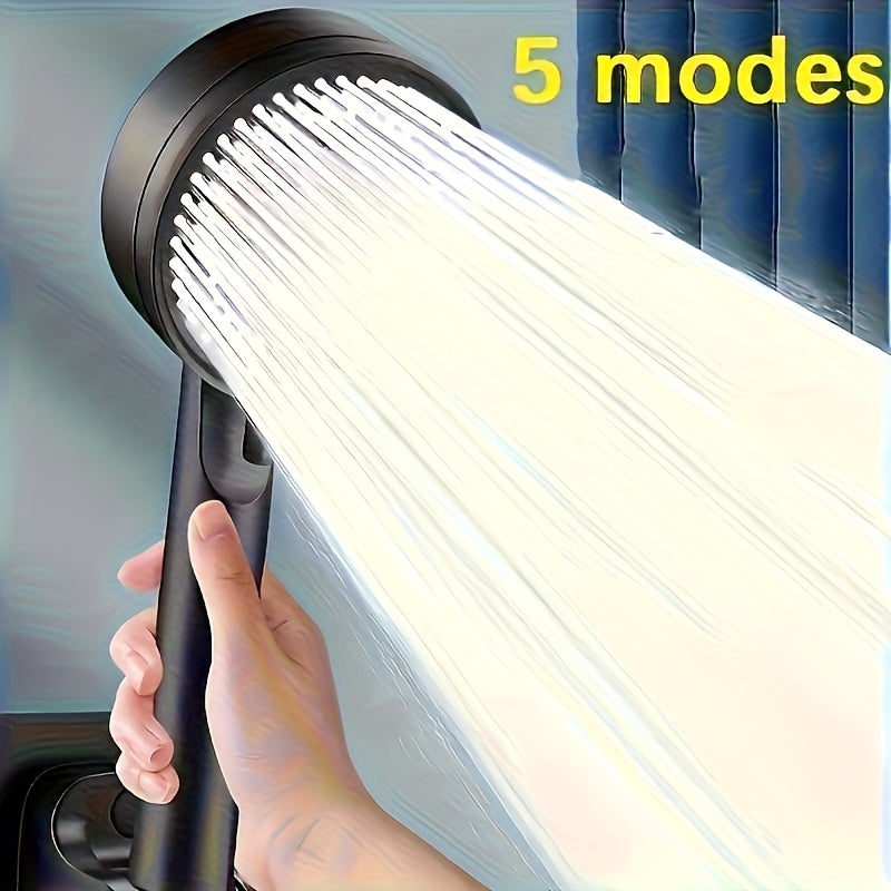 NEW Arrivals Advanced Black 5 Modes High Pressure Shower Head - Water Saving, Adjustable Head Handheld Shower Head, Enhancing Bathing Experience, Easy Installation, Bathroom Additions