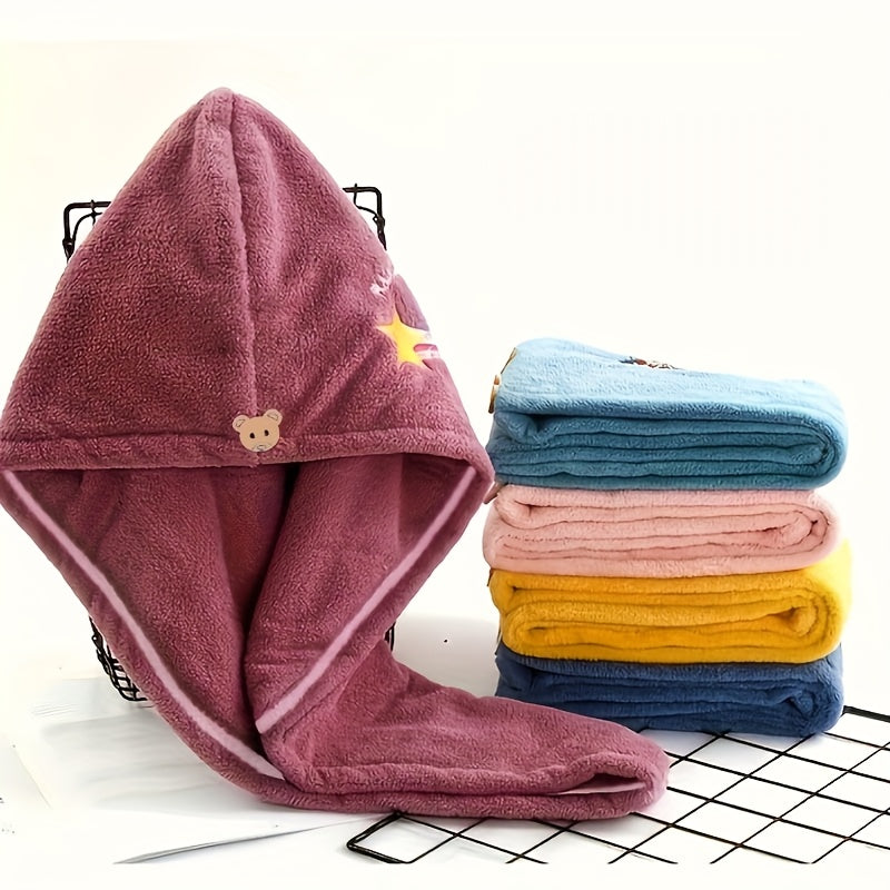 Magic Microfiber Hair Drying Towel - Quick-Dry Super Absorbent Shower Cap & Turban, Soft Polyester Bath Hat with Button Closure, Multi-Color Options Women Hair Care Accessories