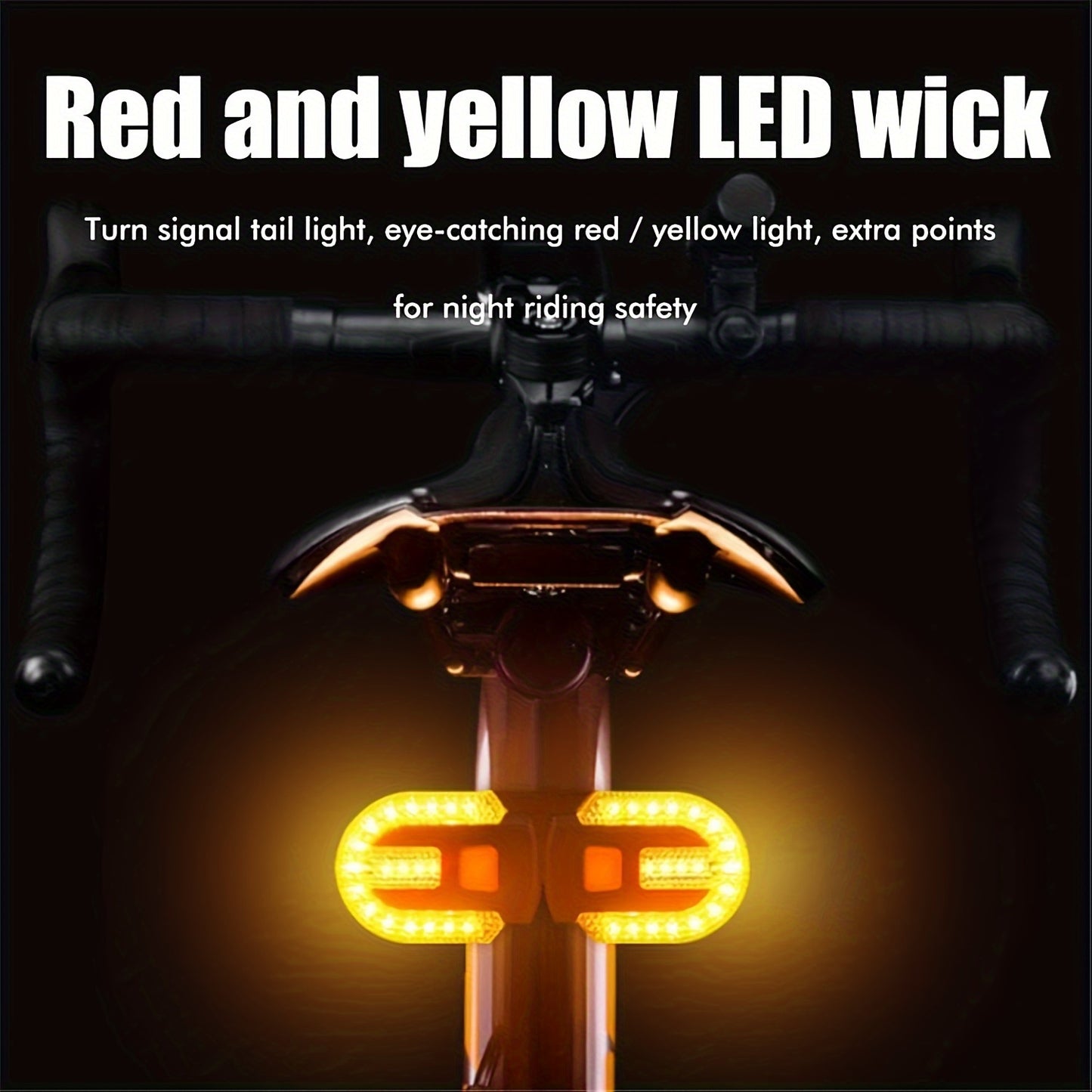 Bicycle Turn Signal, Bright Bicycle Tail Light, Wireless Remote Control Bicycle Tail Light, USB Rechargeable LED Mountain Bike Flashlight, Suitable for Bicycles and Scooters, Scooter Indicator Light, Road Visibility Aid, USB