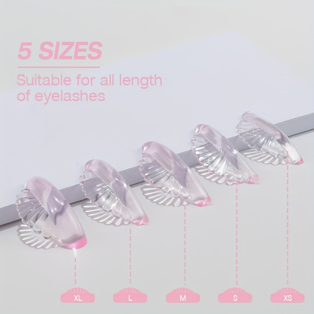 10pcs/5 Sizes Silicone Curler Pad, Shell Lash Lift Rods for Eyelash Curling and Lifting, Self-Adhesive Super Soft Eyelash Lifting Rod, Makeup Beauty Tool