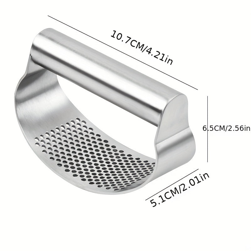 4 Colors Stainless Steel Garlic Press - Manual Garlic Crusher with Ergonomic Handle, Durable Kitchen Tool for Crushing Garlic, No Electricity Needed, Easy to Clean, Perfect for Home Cooking, Garlic Crusher for Kitchen, Cookin