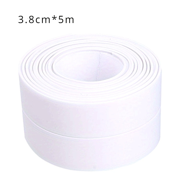 5M Super Adhesive Waterproof White Self-Sealing Strip Tape, Washbasin Bathtub PVC Material, for Kitchen, Bathroom, Toilet, Living Room, Home Appliances, Household Items | Seamless Sealing Strip | Durable Sealant Strip