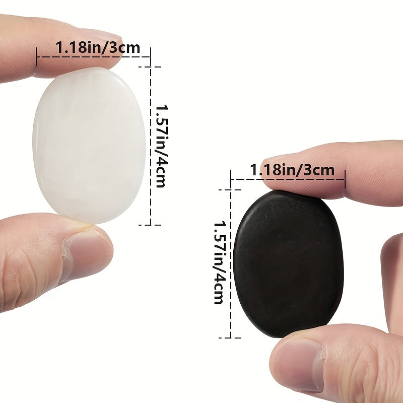 10 PCS Set Hot Compress, Energy Natural Volcanic Stones, Hot Stone Massage, Head, Body, Feet Massage, Pain Relief Fungus Callus Heels Removal Fingers Therapy Treatment Beauty Salon Spa, Home Use