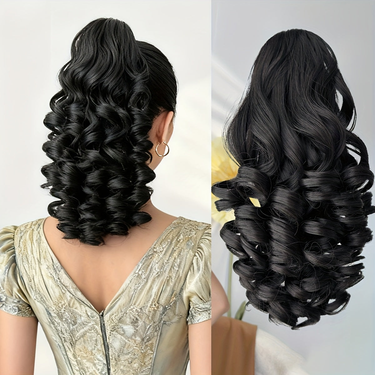 14-Inch (36cm) Clip-In/R Clip-On Hair Extensions - Dark Brown/Red/Burgundy Ombre Body Wave Synthetic Hair with Natural Layers, Volume & Soft Waves for Women &, Instant Length for Ponytails, Braids, Dreadlocks-like Styles