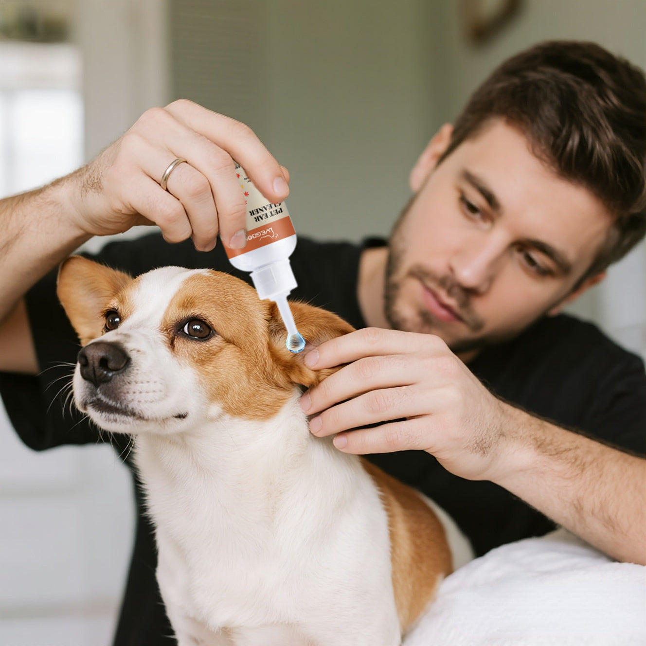 Pet Ear Cleaning Drops 50Ml for Safe Dirt Removal, Suitable for Both Cats And Dogs, Easy-To-Use Dropper for Daily Ear Maintenance, Non-Irritating to Pet Ear Canals